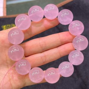 Natural Rose Quartz Bracelet with Girly Vibe, 15–19mm